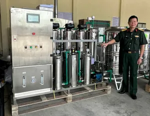 Phỏng vấn Đại tá Lê Văn Sơn, Trưởng phòng Kỹ thuật kiểm định, Cục Quân nhu, Tổng cục Hậu cần - Kỹ thuật về hệ thống máy lọc nuóc uống trực tiếp trong các đơn vị Quân đội