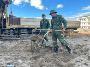 Bộ đội Biên phòng Na Ngoi đồng hành xây dựng trường học nơi biên giới