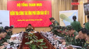 Bộ Quốc phòng kiểm tra công tác ứng phó bão số 11