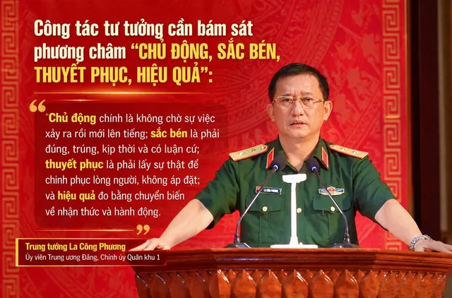 Phỏng vấn Trung tướng La Công Phương, Ủy viên Trung ương Đảng, Chính ủy Quân khu 1 về triển khai thực hiện tinh thần “4 kiên định” gắn với thực hiện Quy định số 19 của Ban Chấp hành Trung ương Đảng trong LLVT Quân khu